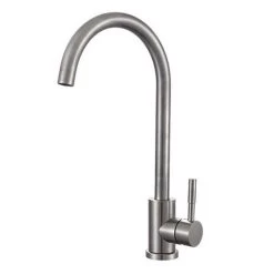 Prima Soho Single Lever Swan Neck Mixer Tap - Brushed Steel - BPR2055