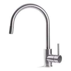 Prima+ Tiber Swivel Single Lever Mixer Tap With Pull Out Spray - Stainless Steel - BPR551