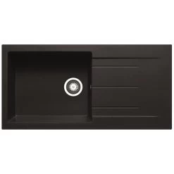 Prima+ 1 Bowl Granite Reversible Inset Sink With Drainer - Black - CPR318