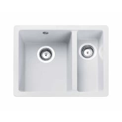 Rangemaster Paragon 1.5 Bowl Igneous Granite Kitchen Sink - Crystal White - PAR3115/CW