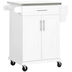 HOMCOM Wooden Freestanding Kitchen Island On Wheels - White - 801-055V01WT 17 HOMCOM Wooden Freestanding Kitchen Island On Wheels - White - 801-055V01WT -Kitchen Sale Shop pgd98a182d2b3ecf7.jpg