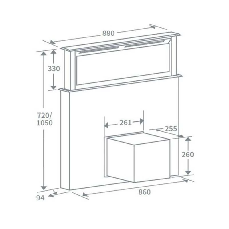 Prima+ 88cm Downdraft Extractor - Black - PRDE0004 6 Prima+ 88cm Downdraft Extractor - Black - PRDE0004 - Image 4