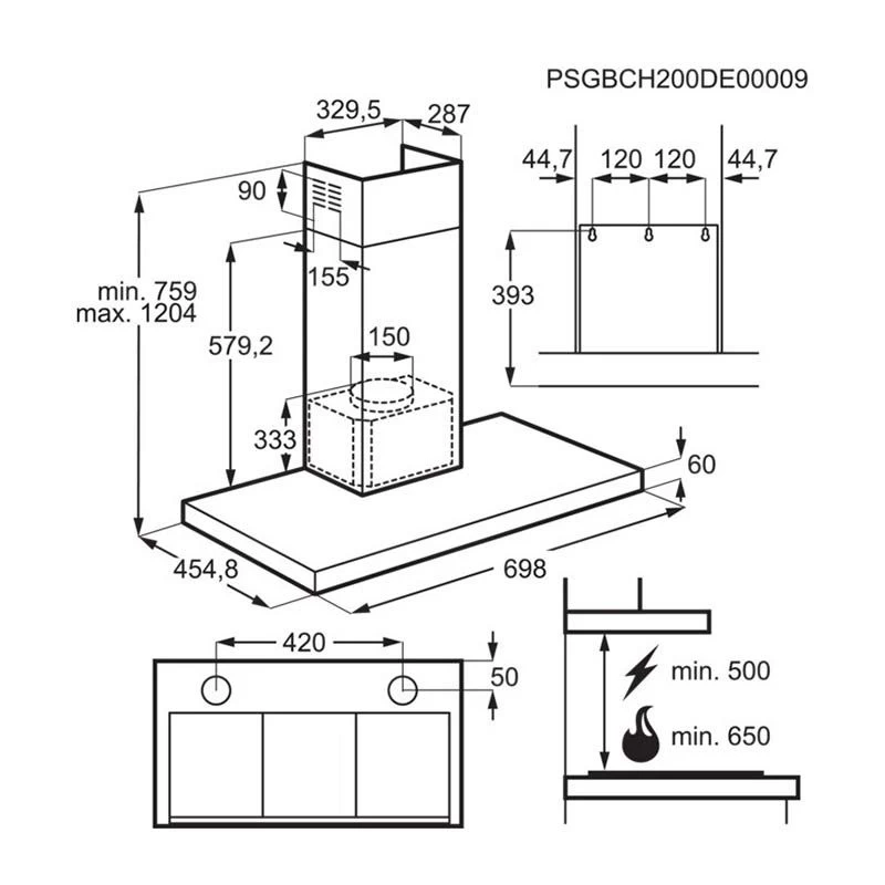 AEG DBE5761HG 70cm Box Chimney Hood - Stainless Steel 9 AEG DBE5761HG 70cm Box Chimney Hood - Stainless Steel - Image 7
