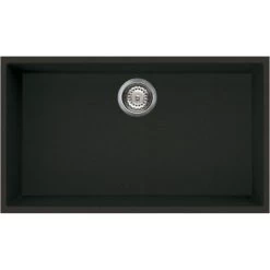 Reginox QUADRA 130 Elleci Granite 1 Bowl Kitchen Sink - Metaltek Black - QUADRA 130 B