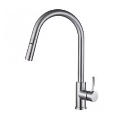 RAK Ceramics Prague One Touch Pull Out Kitchen Sink Mixer - Silver - RAKKIT017