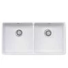 Rangemaster Farmhouse Belfast Ceramic 2 Bowl Sink 895x460mm - White - CFBL900WH/ -Kitchen Sale Shop r a rangemaster cfbl900wh