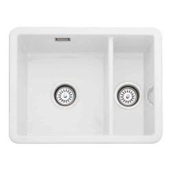 Rangemaster Rustique Ceramic Inset Or Undermount 1.5 Bowl Sink 557x430mm - White - CRUB3315WH/