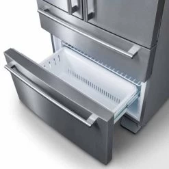 Rangemaster DXD21 Fridge Freezer With Chrome Trim - Black - RDXD21BL/C