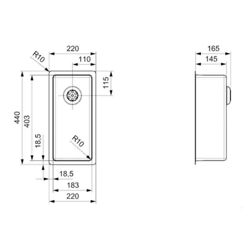 Reginox New York 18 X 40 Elite Integrated Sink - NEW YORK 18X40 L 4 Reginox New York 18 X 40 Elite Integrated Sink - NEW YORK 18X40 L - Image 2