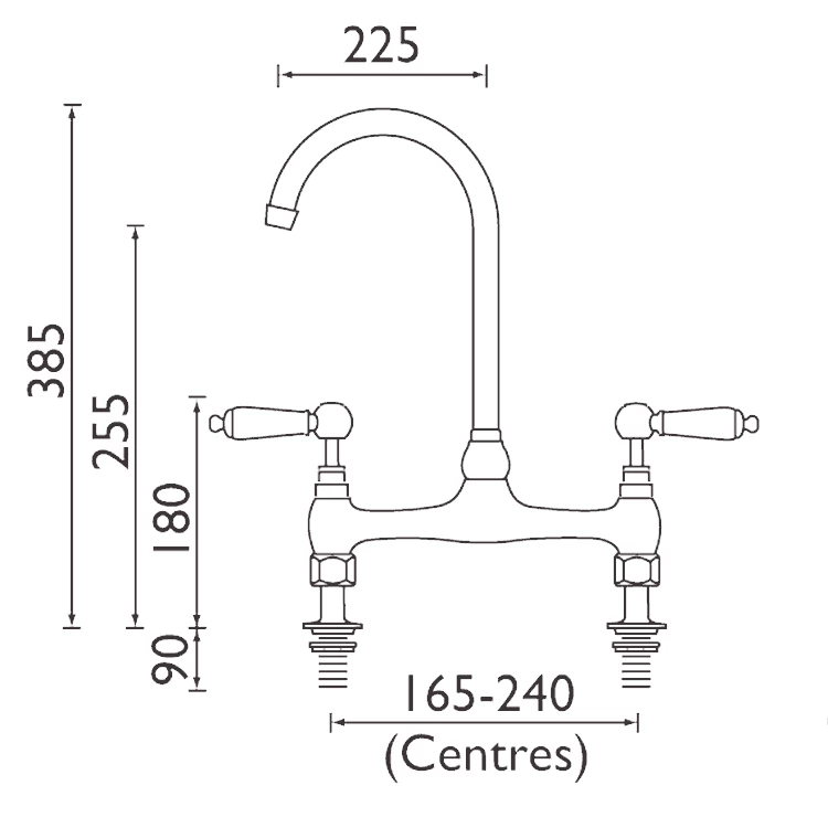 Bristan Renaissance Deck Kitchen Mixer Tap - Chrome - RS DSM C 4 Bristan Renaissance Deck Kitchen Mixer Tap - Chrome - RS DSM C - Image 2