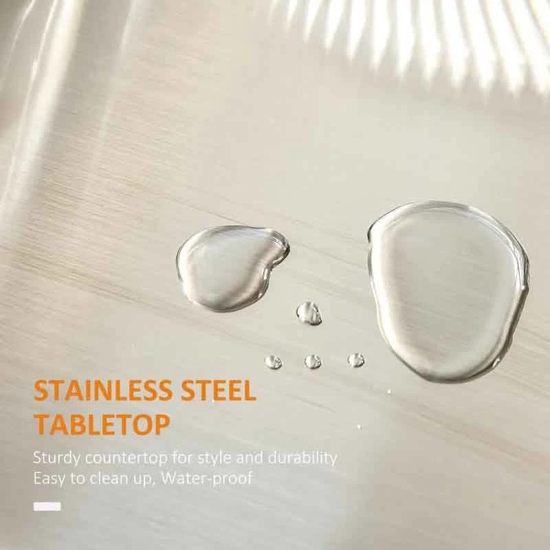 HOMCOM Wooden Freestanding Kitchen Island On Wheels - White - 801-055V01WT 9 HOMCOM Wooden Freestanding Kitchen Island On Wheels - White - 801-055V01WT - Image 7