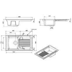 Thomas Denby Sonnet 1 Bowl Reversible Ceramic Single Bowl Kitchen Sink & Drainer - White - SO1BWT 5 Thomas Denby Sonnet 1 Bowl Reversible Ceramic Single Bowl Kitchen Sink & Drainer - White - SO1BWT -Kitchen Sale Shop s o so1bwt 2
