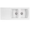 Thomas Denby Sonnet Ceramic Double Bowl Kitchen Sink & Drainer - Reversible - White - SO2BDWT -Kitchen Sale Shop s o so2bdwt