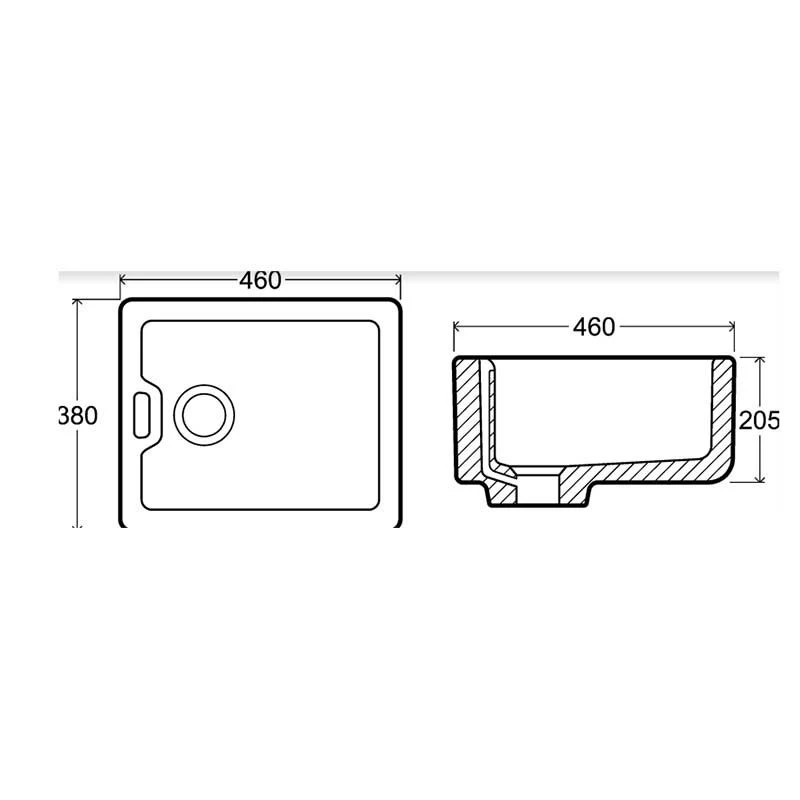 Thomas Denby 1 Bowl Ceramic Mini Belfast Kitchen Sink - White - TBE460 4 Thomas Denby 1 Bowl Ceramic Mini Belfast Kitchen Sink - White - TBE460 - Image 2