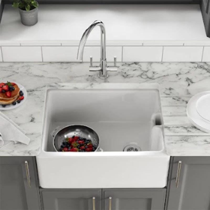 Thomas Denby 1 Bowl Ceramic Belfast Kitchen Sink - White - TBE600 4 Thomas Denby 1 Bowl Ceramic Belfast Kitchen Sink - White - TBE600 - Image 2