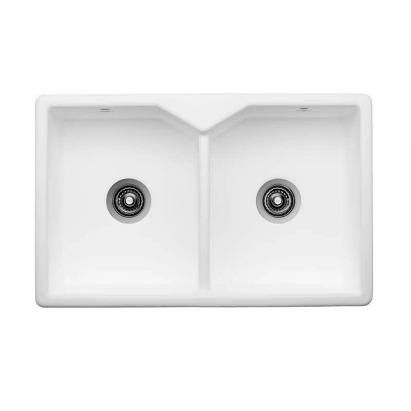 Thomas Denby Tudor Ceramic Double Bowl Belfast Kitchen Sink - White - TTU800 4 Thomas Denby Tudor Ceramic Double Bowl Belfast Kitchen Sink - White - TTU800 - Image 2