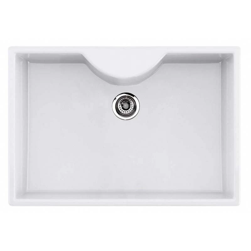 Thomas Denby Legacy 1 Bowl Ceramic Kitchen Sink With Tap Ledge - White - LEG600T 4 Thomas Denby Legacy 1 Bowl Ceramic Kitchen Sink With Tap Ledge - White - LEG600T - Image 2