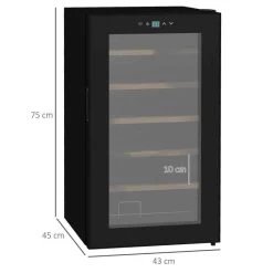 HOMCOM 24 Bottles Wine Cooler With Touch Screen Control - Black - 800-150V70 -Kitchen Sale Shop trv46418a831ce8b5.jpg