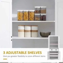 HOMCOM Traditional Freestanding Kitchen Unit - White - 835-042V02WT -Kitchen Sale Shop u5nd031872351633d.jpg