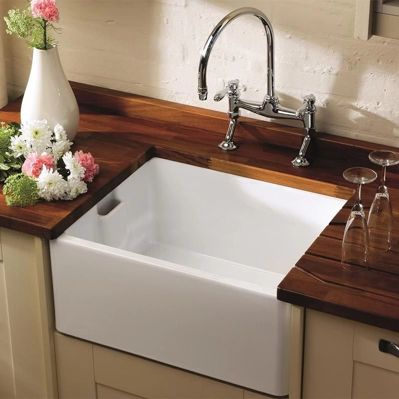 Thomas Denby Vintage 1 Bowl Ceramic Belfast Kitchen Sink - White - VIN600 3 Thomas Denby Vintage 1 Bowl Ceramic Belfast Kitchen Sink - White - VIN600