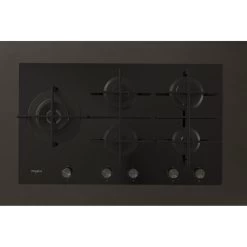 Whirlpool GOWL 958/NB 90cm Gas On Glass Hob - Black -Kitchen Sale Shop whirlpool gowl958nb fitted flat top view