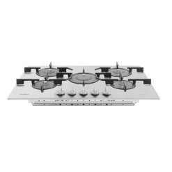 Whirlpool PMW 75D2/IXL 75cm Gas Hob - St/Steel -Kitchen Sale Shop whirlpool pmw75d2ixl flat side view