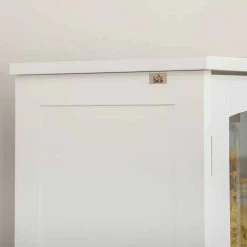 HOMCOM Freestanding Glass Door Kitchen Cabinet - White - 835-926V80WT -Kitchen Sale Shop wt73d61863065bb44.jpg