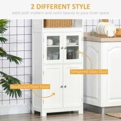 HOMCOM Freestanding Kitchen Storage Cupboard - White - 835-513 -Kitchen Sale Shop xez88c18595c283d0.jpg