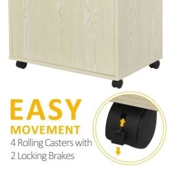 HOMCOM Modern Rolling Storage Trolley - Oak Tone - 835-258AK -Kitchen Sale Shop z5i73217dc41d6f9a.jpg