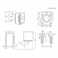 Zanussi Z712W43BI Built-In 7kg 1200rpm Washing Machine - White -Kitchen Sale Shop z a zanussi z712w43bi dims