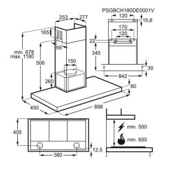 Zanussi ZHB92670XA 90cm Chimney Hood - Stainless Steel -Kitchen Sale Shop zanussi zhb92670xa installation dimensions