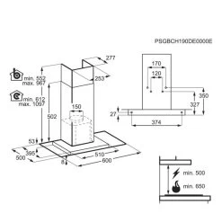 Zanussi ZHC62653XA 60cm Chimney Hood - Stainless Steel -Kitchen Sale Shop zanussi zhc62653xa fitting dimensions