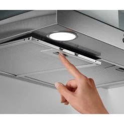 Zanussi ZHC62653XA 60cm Chimney Hood - Stainless Steel -Kitchen Sale Shop zanussi zhc62653xa removable vent filter front side view